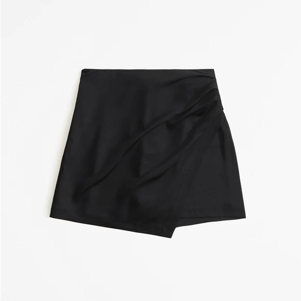 Abercrombie Black Mini Satin Skort